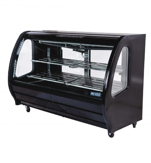 74" Curved Glass Refrigerated Deli Bakery Display Case PRO-KOLD DDC80 Black