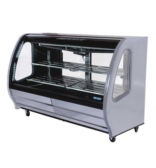 74" Curved Glass Refrigerated Deli Bakery Display Case PRO-KOLD DDC80 SS Stainless Steel