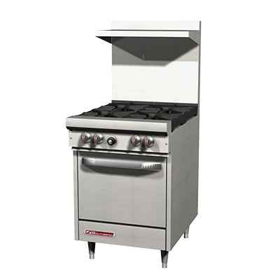 Southbend S24E S-Series Restaurant Range Gas 24" 4 Burners Space Saver Oven Stainless Steel 147000 BTU