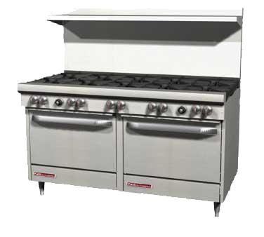 Southbend S60DD S-Series Restaurant Range Gas 60 Inch 10 Burners 2 Ovens Stainless Steel 350000 BTU NSF