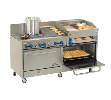 Comstock Castle 2F330-1.5RB-30B Range, 72" Restaurant, Gas