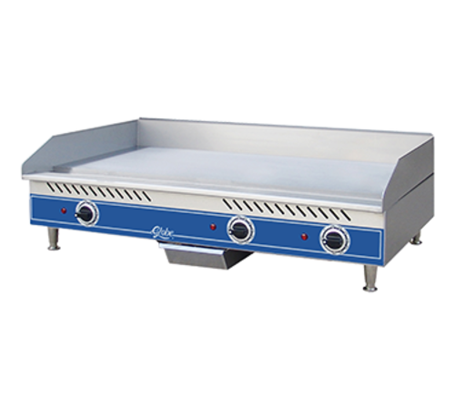 Globe Food Equipment Co. GEG36 Griddle Electric Countertop 36 Inch Stainless Steel Plate Cool to Touch Front Edge