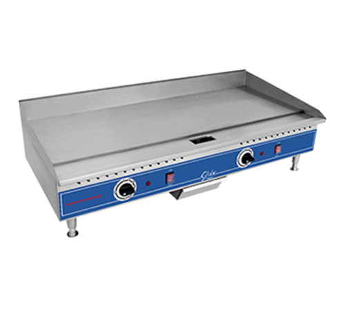 Globe Food Equipment Co. PG36E Electric Countertop Griddle 36 Inch Stainless Steel with Thermostat Control and Catch Tray