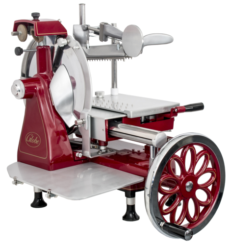 Globe Food Equipment Co. FS12 Traditional Premium Flywheel Slicer Italian Designed Manual 12 Inch Blade with Thickness Adjustments