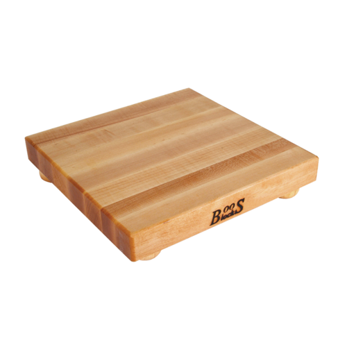 John Boos Boos Block B Series Square Wood Cutting Board with Feet, 1.5-Inch Thickness, 12" x 12" x 1 1/2", Maple