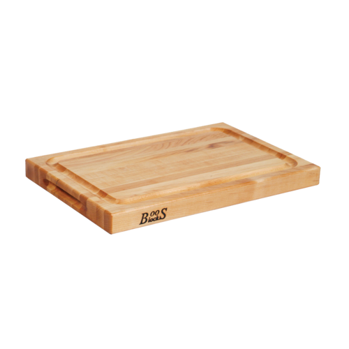 John Boos Boos Block Professional Collection Large Reversible Wood BBQ Cutting Board with Juice Groove, 1.5-Inch Thickness, 18" x 12" x 1 1/2", Maple