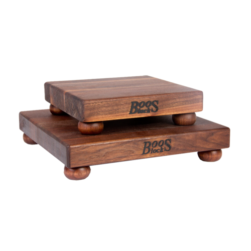 John Boos Boos Block B Series Square Wood Cutting Board with Feet, 1.5-Inch Thickness, 12" x 12" x 1 1/2", Walnut
