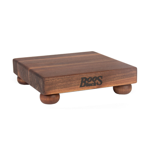 John Boos Block Square Wood Cutting Board, B Series w/Feet, 9"x9"x1.5", Walnut