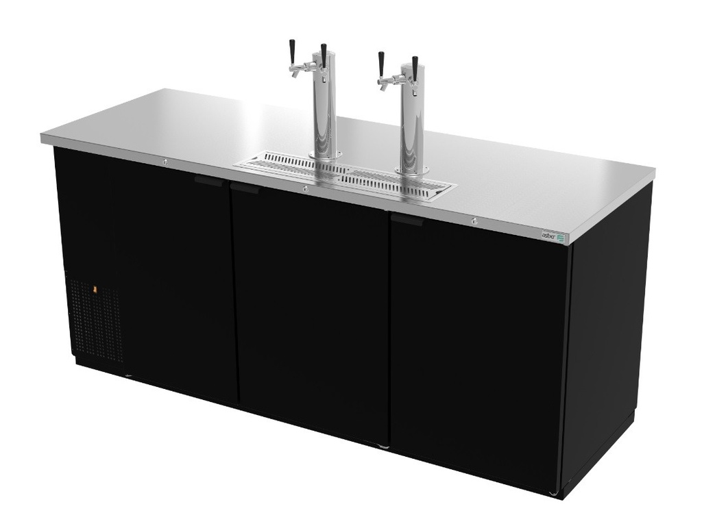 Asber USA 79" Black-Finish Direct Draw Beer Cooler "“ 4 Keg ADDC-78