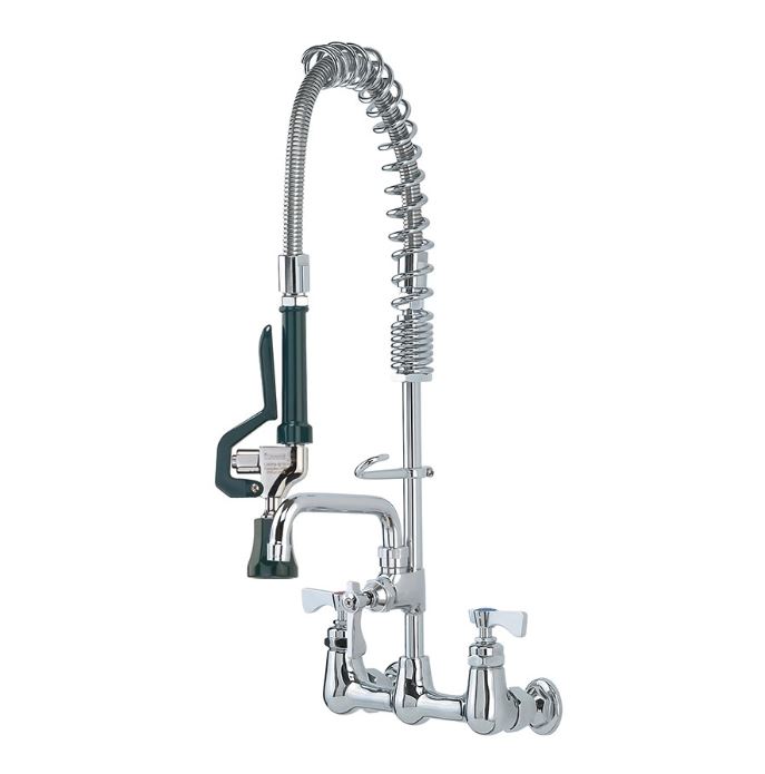 Krowne Royal Series 8" Space Saver Wall Mount Pre-rinse Assembly with 8" Add-On Faucet 18-708L