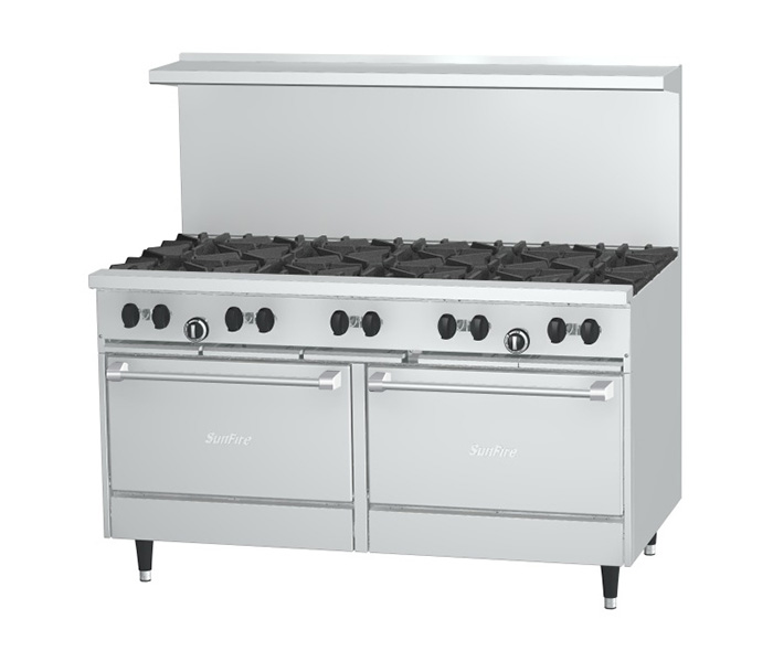 Commercial 10 Burner 60" Gas Range with Oven Garland X60-10RR