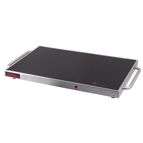 Spring USA ST-1220 Warming Tray 24x13 Tempered Glass Silver Stainless Steel