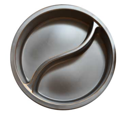 Spring USA 572-66/12 6qt Divided Yin Yang Design Stainless Steel Server