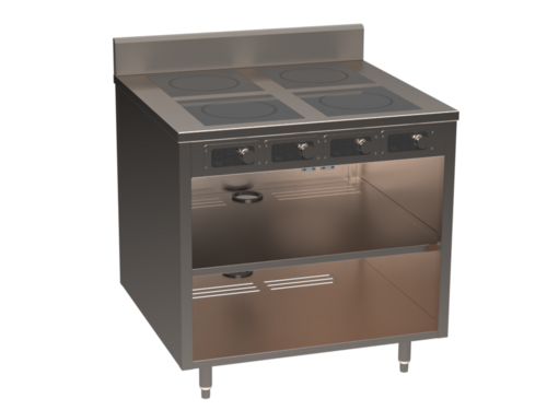 Spring USA BOH-1800 Induction Flameless Cooking Cart 36 Inch Electric 4 Burner