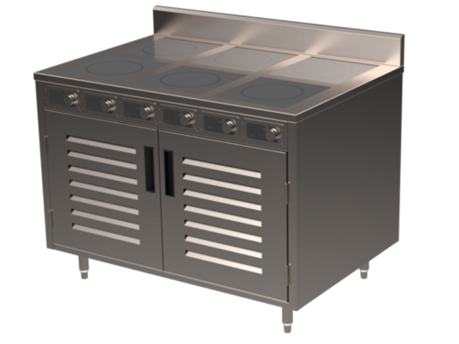 Spring USA BOH-1800D-6 Induction Cooking Cart Electric 48 Inch 800 Watt Burners