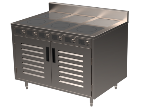 Spring USA BOH-2600D-6 Induction Cooking Cart Electric 48 Inch 600 Watt Burners