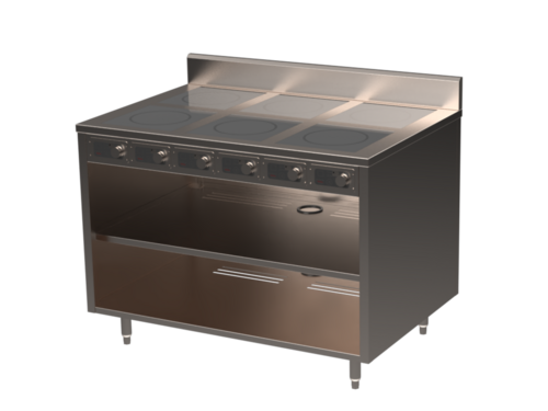 Spring USA BOH-3500-6 Induction Cooking Cart 48 Inch Electric 6 Burners