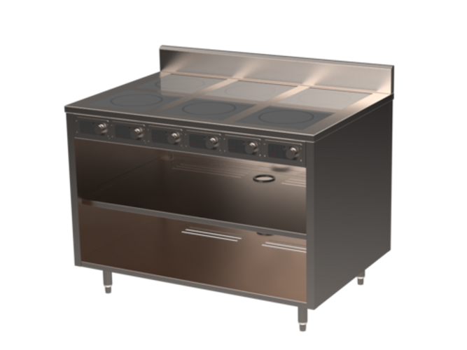 Spring USA BOH-3500-6 Induction Cooking Cart 48 Inch Electric 6 Burners