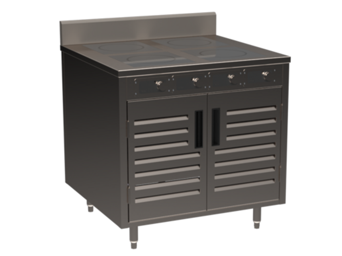 Spring USA BOH-3500D Induction Cooking Cart Electric 36 Inch 4 Burner