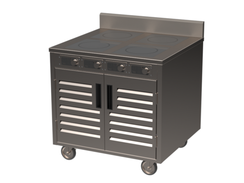 Spring USA BOH-3500DC Induction Cooking Cart Electric 36 Inch 4 Burner