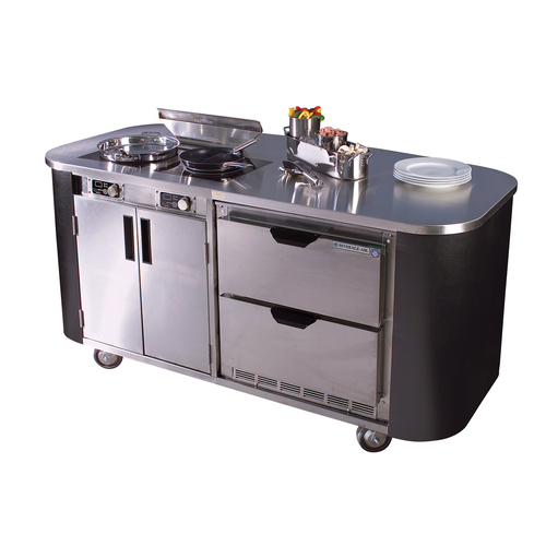 Spring USA MCS3572 Culinary Station Mobile Induction Range with Refrigerated Drawers