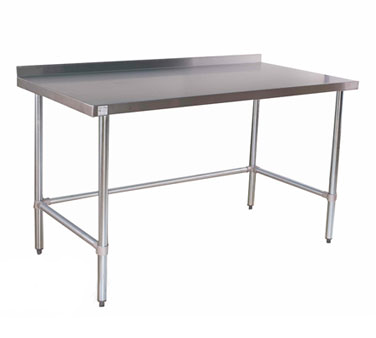 All Stainless Steel Open Base Work Table w 2" Backsplash 24x84
