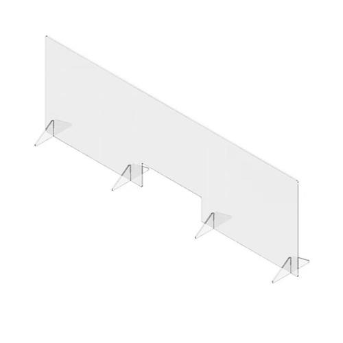 Spring USA SFPT2472 Safety Shield 72W x 10-1/2D Clear Acrylic Self-Standing