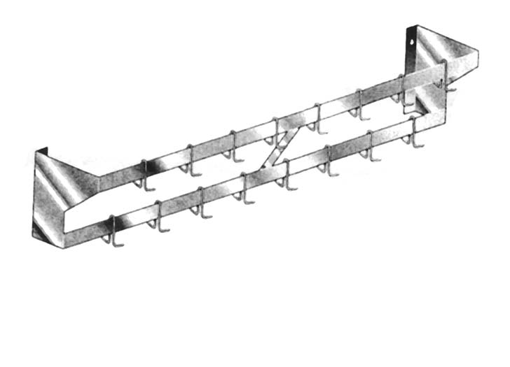 Wall Mounted Commercial Stainless Steel Pot Rack - 84"