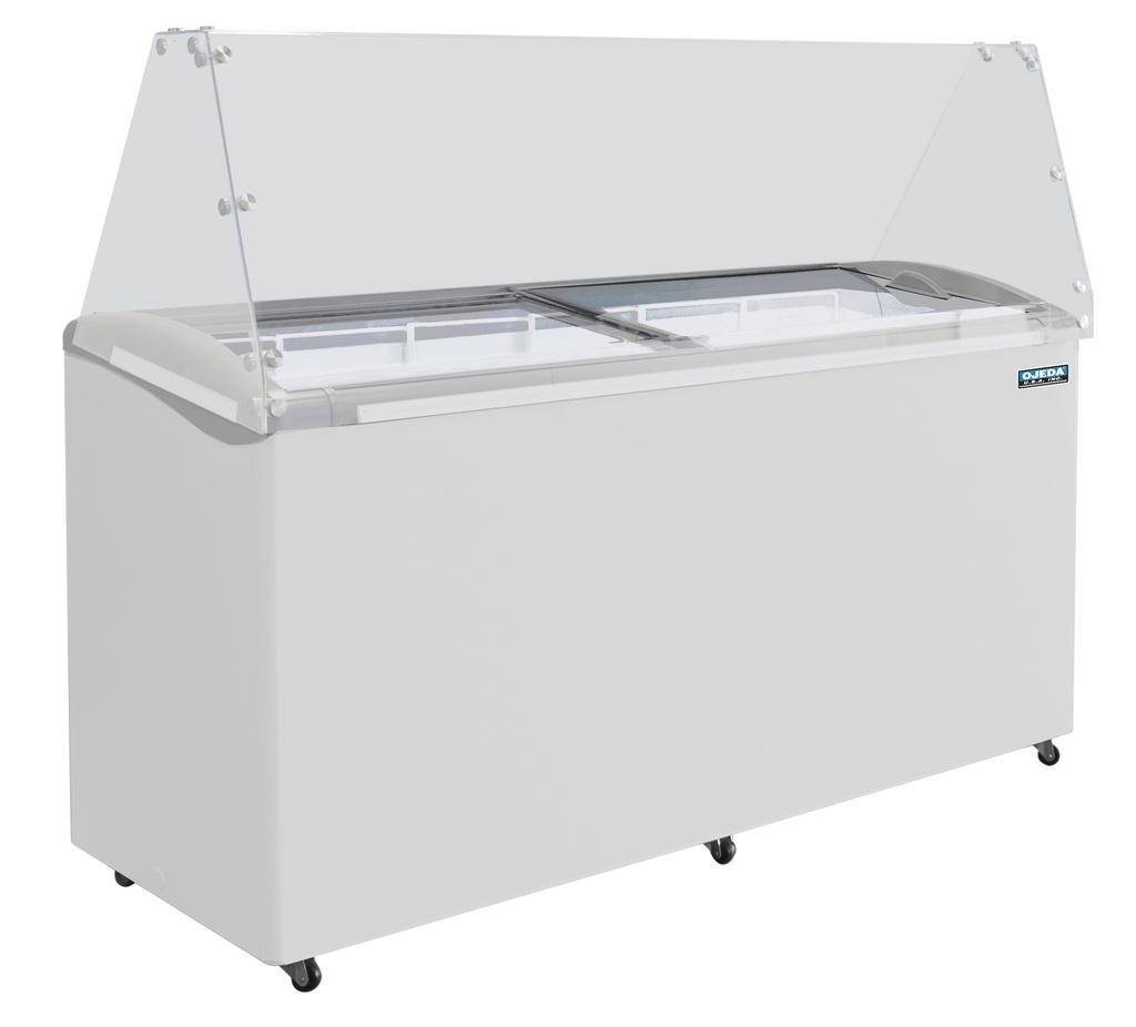 Ojeda USA 12-FLAVOR DIP Ice Cream Dipping Cabinet 69.3 Inch with Graphics