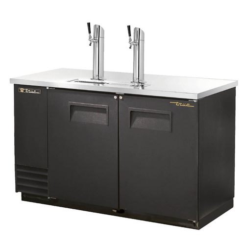 True TDD-2-HC Draft Beer Cooler with Stainless Steel Countertop and Locks