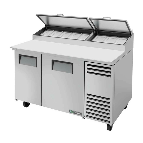 True TPP-AT-60-HC Pizza Prep Table with Stainless Steel Cover and Shelves