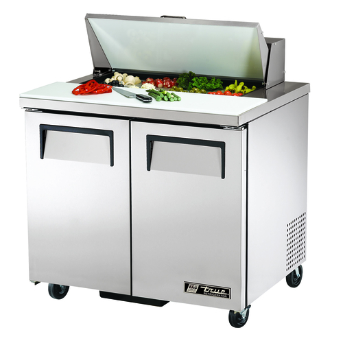 True TSSU-36-08-HC Sandwich Salad Unit with Stainless Steel Top and Pans