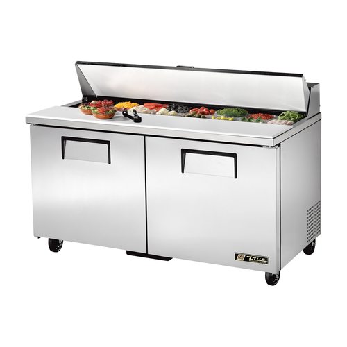 True TSSU-60-16-HC Sandwich Salad Unit with 16 Poly Pans and Stainless Steel