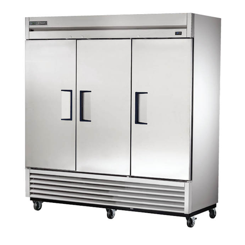 True T-72-HC Refrigerator Reach-In Three-Section Stainless Steel Doors