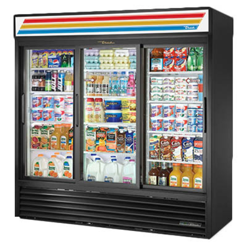 True GDM-69-HC-LD Refrigerated Merchandiser Three Section with Glass Doors