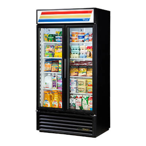 True GDM-35-HC TSL01 Refrigerated Merchandiser Two Section with Glass Doors