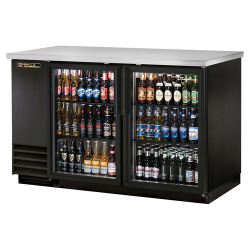 True TBB-2G-HC-LD Back Bar Cooler Two Section 58-7/8 Inch Stainless Steel