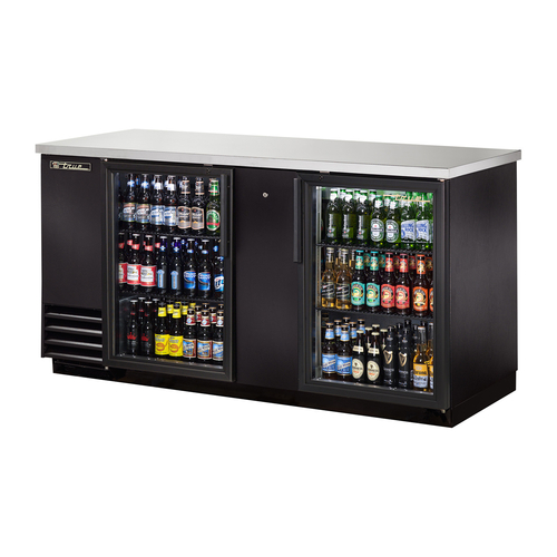 True TBB-3G-HC-LD Back Bar Cooler Two Section 69 Inch Stainless Steel Design