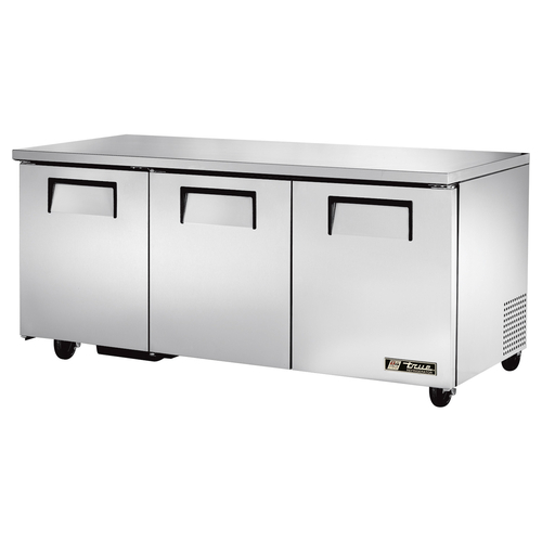 True TUC-72-HC Undercounter Refrigerator Stainless Steel 3 Doors 6 Shelves