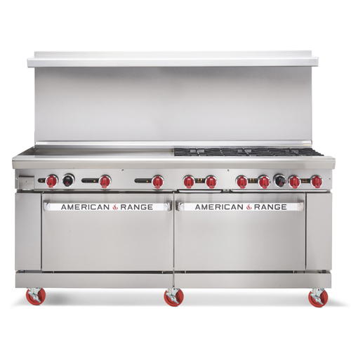 American Range AR-36G-6B-126L-SBR 72 Inch Gas Restaurant Range with Griddle
