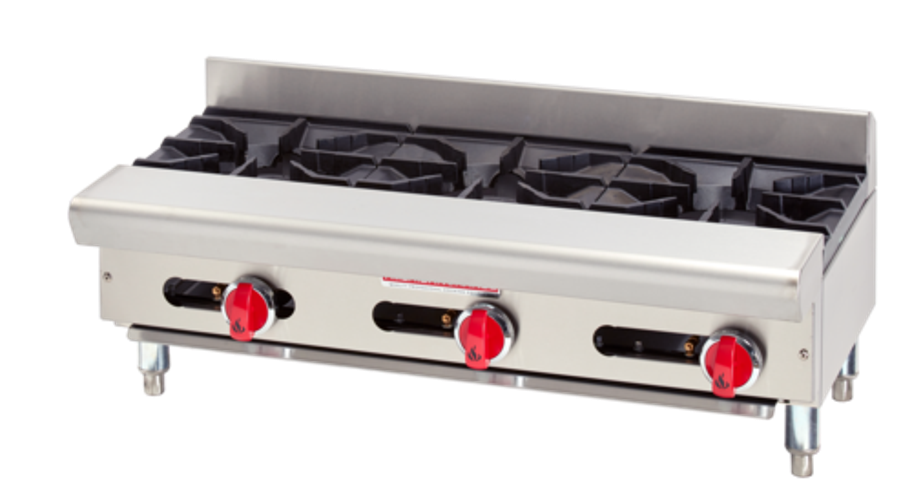American Range ARSHP-36-3 Gas Hotplate 36 Inch Countertop with Open Burners