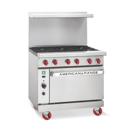American Range ARGF-6 Green Flame Gas Range 36 Inch with 6 Burners