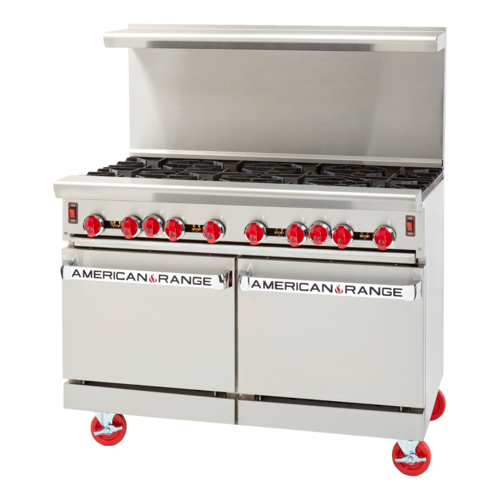 American Range ARGF-8-DSB Green Flame 48 Inch Gas Range with 8 Burners
