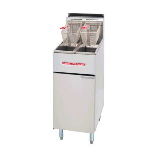 American Range AF-25/25 Gas Fryer Floor Model 25 lb Capacity Stainless Steel