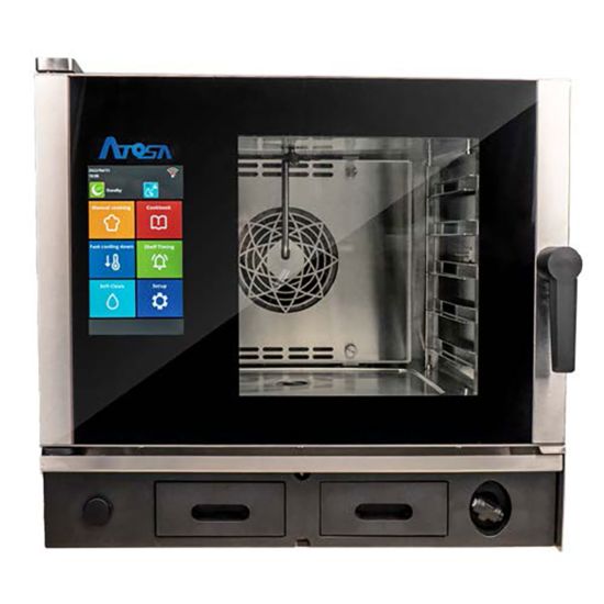 Atosa USA AEC-0511E Combi Oven Electric Boiler Free 5 Pan Capacity Smart Cooking System 10 Inch Screen