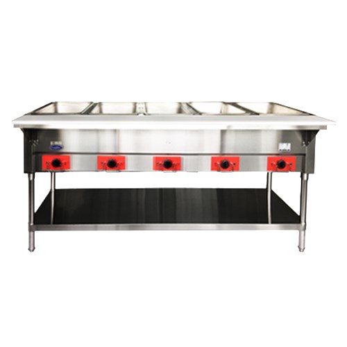 Atosa USA CSTEB-5C CookRite Steam Table Electric Dry or Wet Heat 72-1/2W x 29-1/2D x 33-1/2H 5 Open Pan Wells