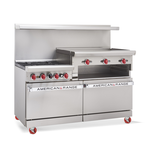 American Range AR-4B-36RG 60 Inch Gas Restaurant Range with Griddle and Ovens