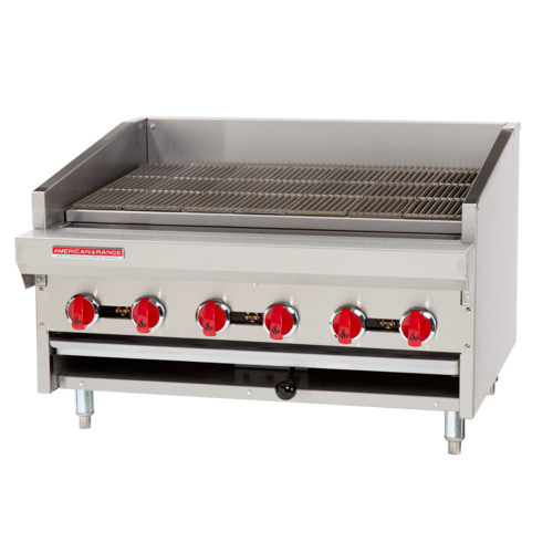 American Range ADJ-36 Charbroiler Gas Countertop 36 Inch 6 Burner Grates
