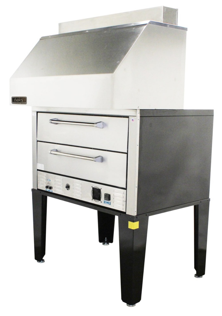 50” Double Deck Pizza Oven w/ Ventless Hood 1 PH - No Fire Supp