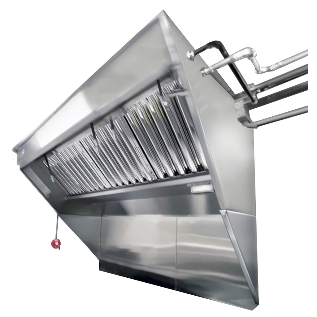 Naks Stainless Steel Integrated Exhaust Hood and Fan System - Low Box Concession w/double Exhaust Louver 10' X 40" - Patent Pending